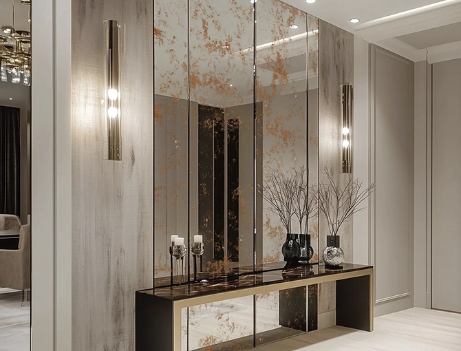 Ambiente con panel espejo